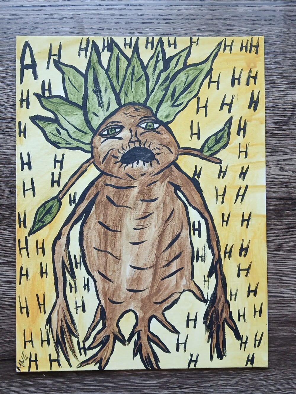 Mandrake Root Painting Folk Art